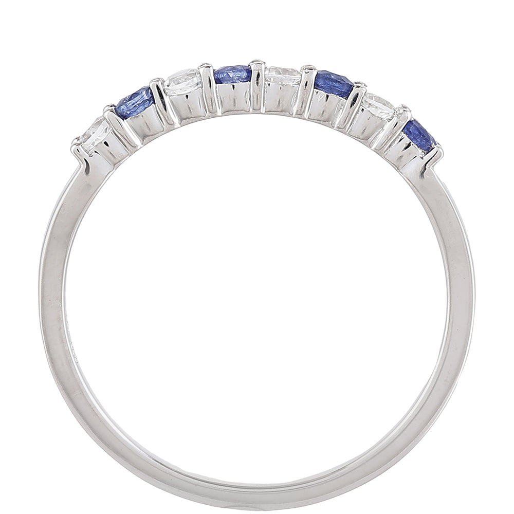 Silberring mit Thai Saphir und weißem Topas 4 