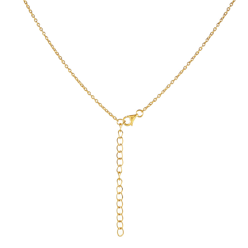 Goldplattierte Silberhalskette mit barocker Süßwasserzuchtperle und weißem Topas 2 