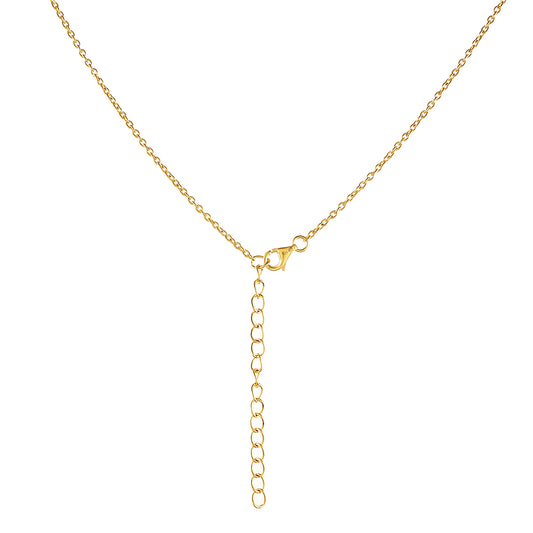 Goldplattierte Silberhalskette mit barocker Süßwasserzuchtperle und weißem Topas