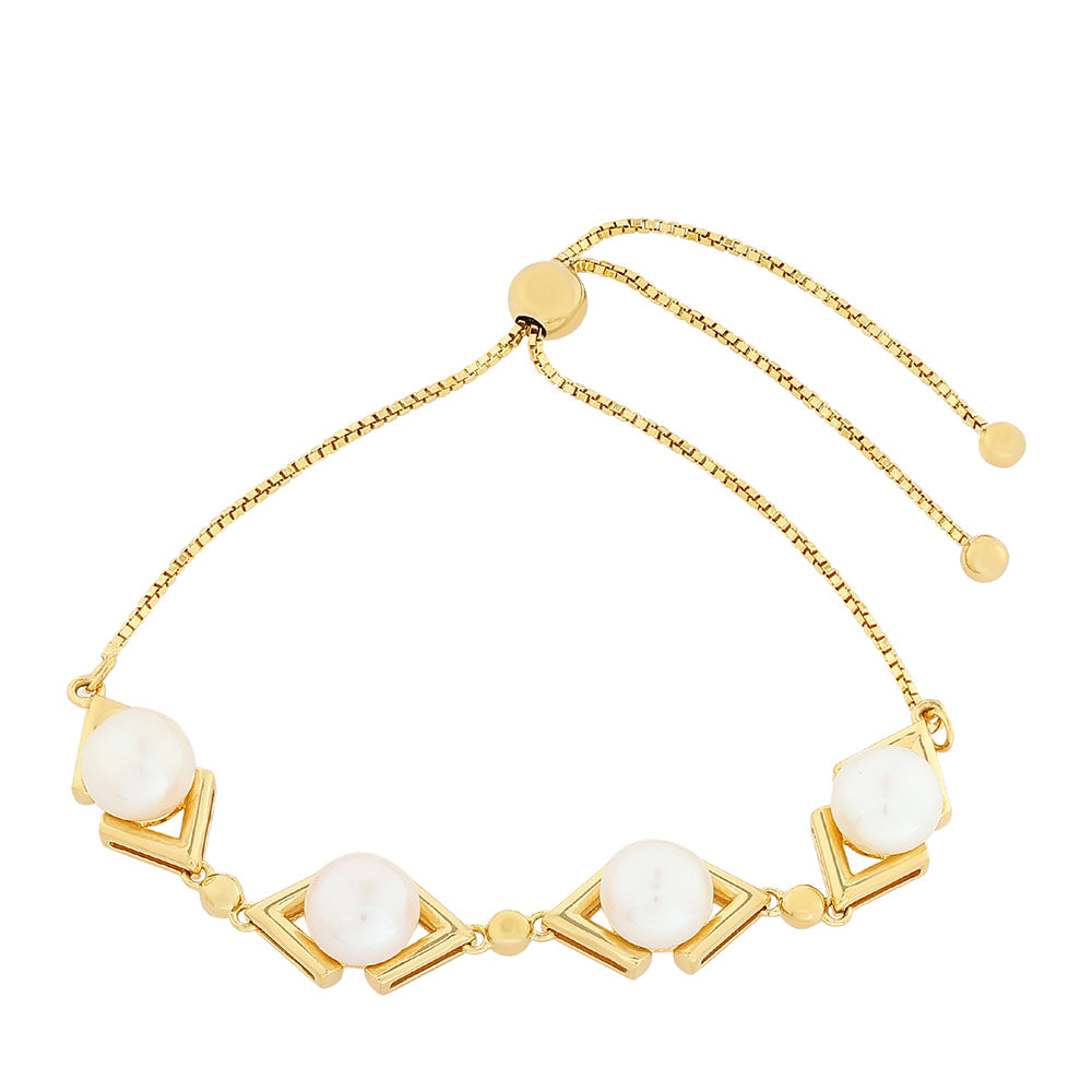 Goldplattiertes Silberarmband mit barocker Süßwasserzuchtperle 1 