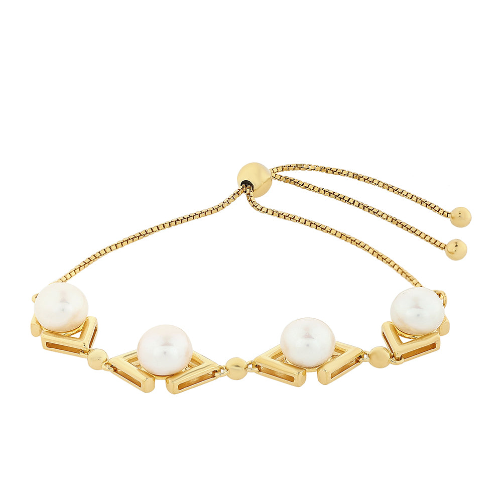 Goldplattiertes Silberarmband mit barocker Süßwasserzuchtperle 2 