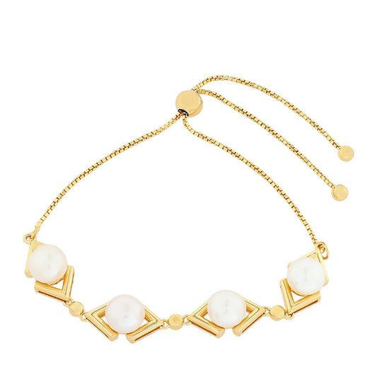 Goldplattiertes Silberarmband mit barocker Süßwasserzuchtperle