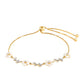 Goldplattiertes Silberarmband mit barocker Süßwasserzuchtperle und weißem Topas