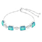 Silberarmband mit Pfauenquarz und weißem Topas