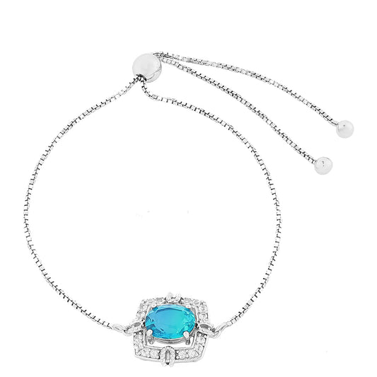 Silberarmband mit Pfauenquarz und weißem Topas