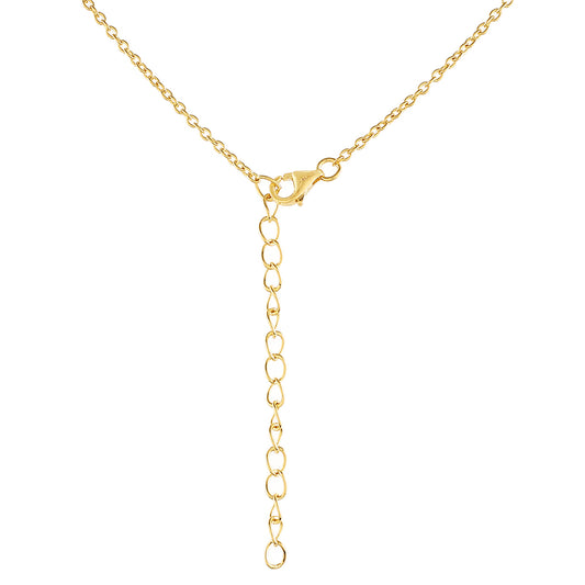 Goldplattierte Silberhalskette mit barocker Süßwasserzuchtperle und weißem Topas