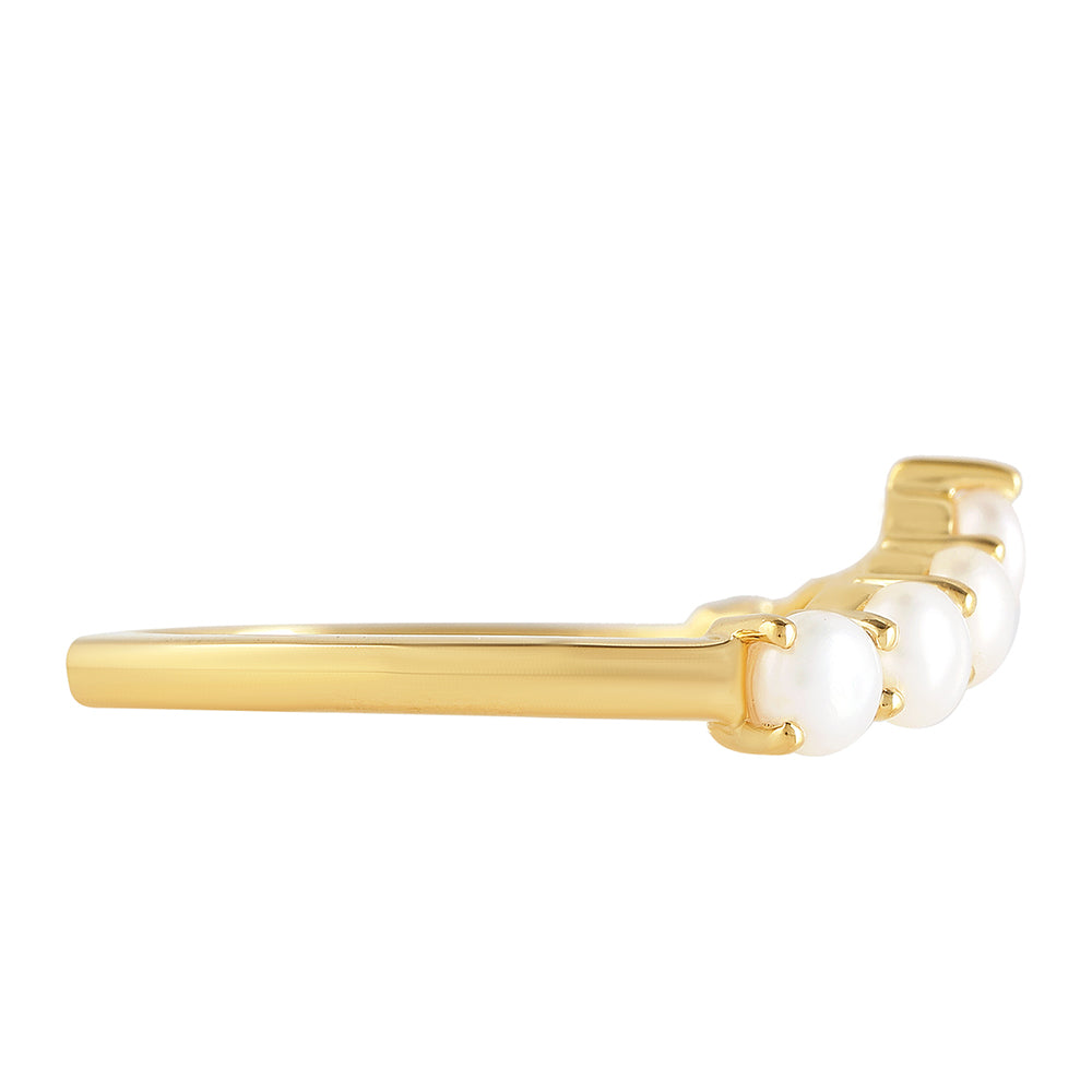 Goldplattierter Silberring mit barocker Süßwasserzuchtperle 2 