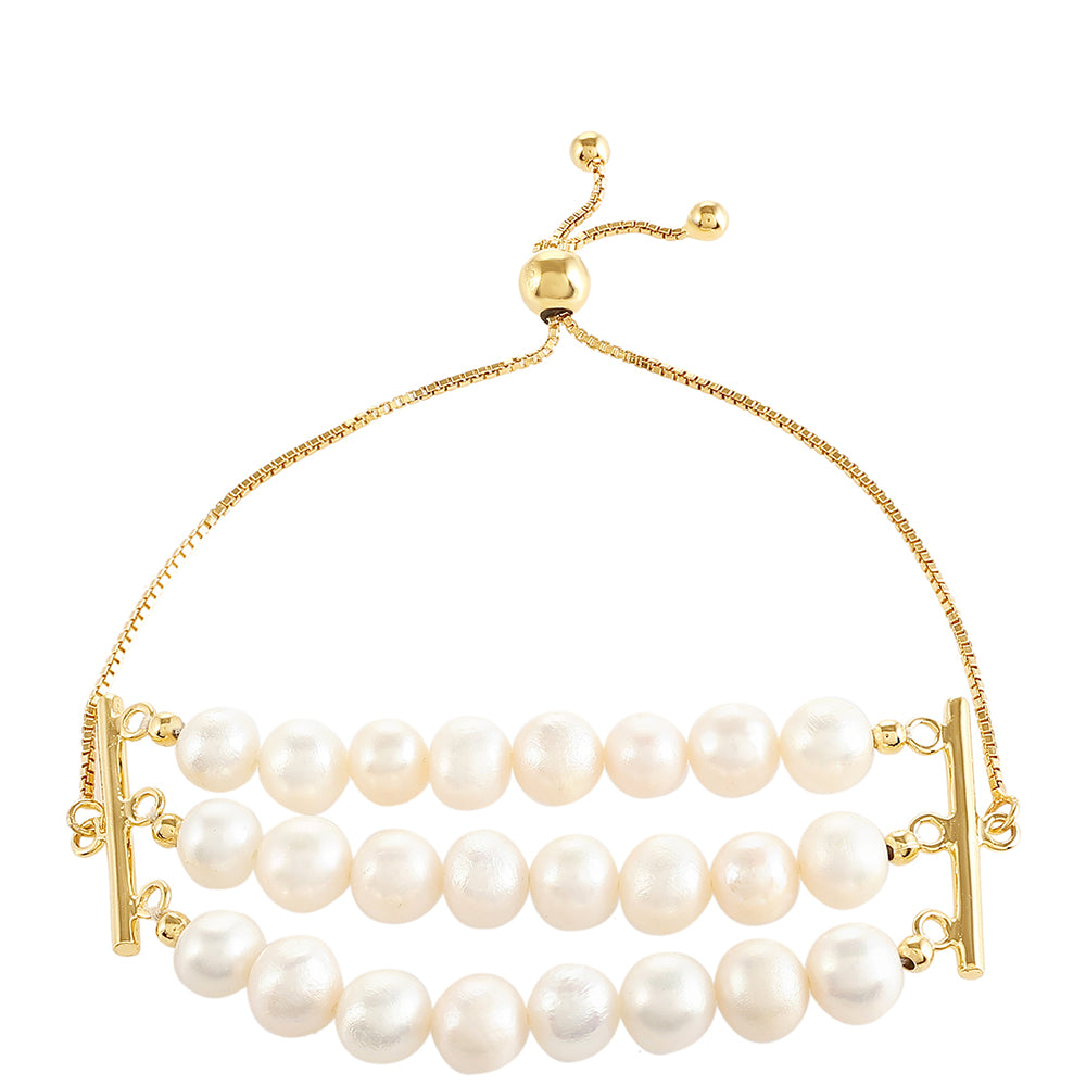 Goldplattiertes Silberarmband mit barocker Süßwasserzuchtperle 2 