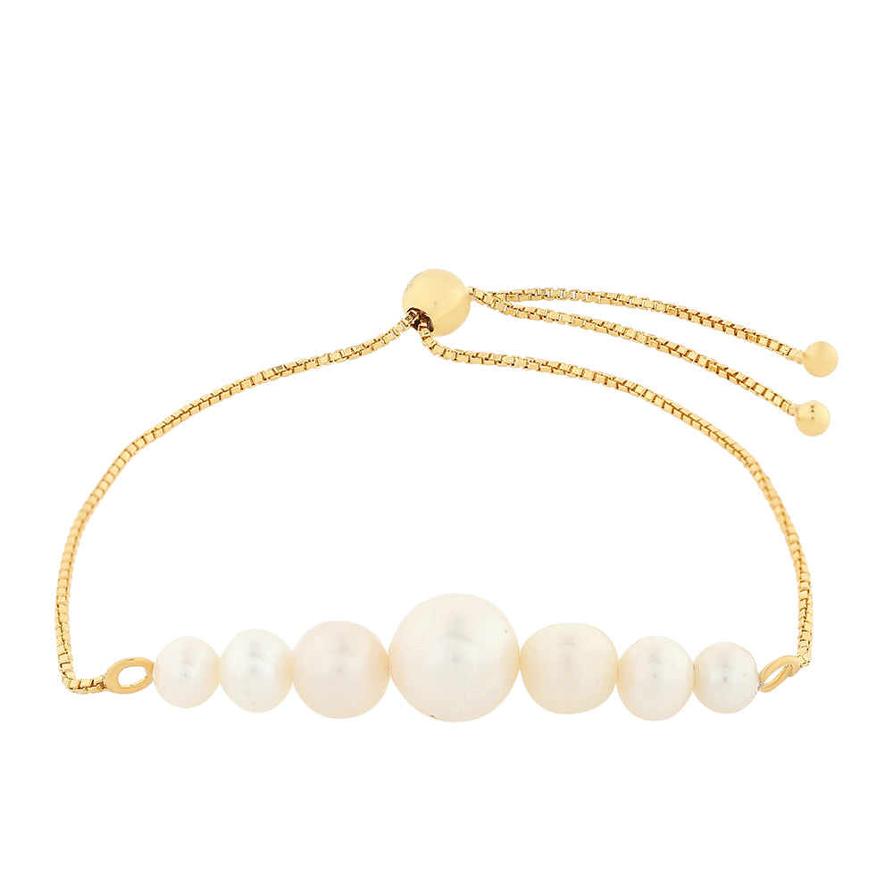 Goldplattiertes Silberarmband mit barocker Süßwasserzuchtperle 1 