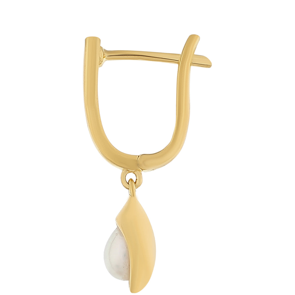 Goldplattierte Silberohrringe mit barocker Süßwasserzuchtperle 2 