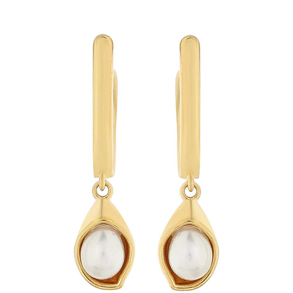 Goldplattierte Silberohrringe mit barocker Süßwasserzuchtperle