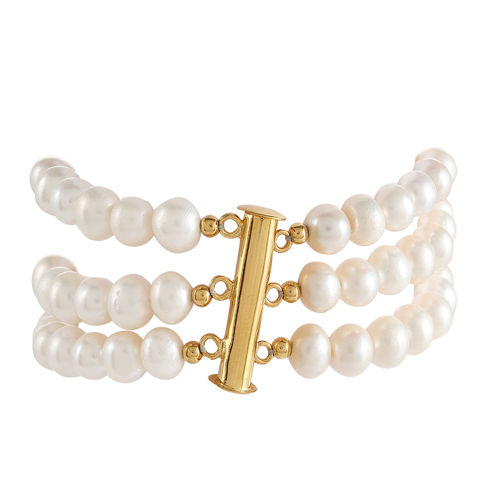 Goldplattiertes Silberarmband mit barocker Süßwasserzuchtperle 4 