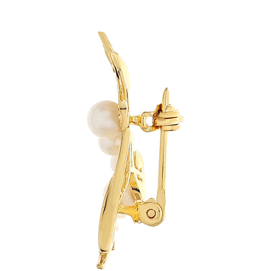 Goldplattierte Silberbrosche mit barocker Süßwasserzuchtperle