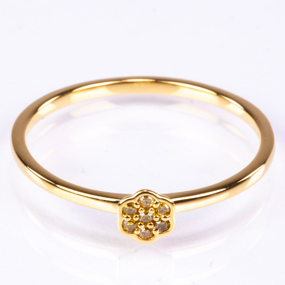Goldplattierter Silberring mit Veroneser grüner Diamant 3 