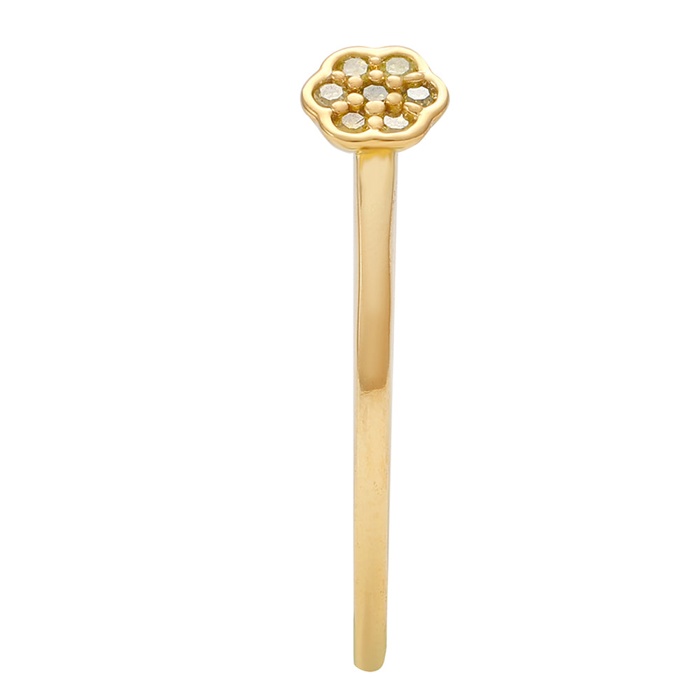 Goldplattierter Silberring mit Veroneser grüner Diamant 4 