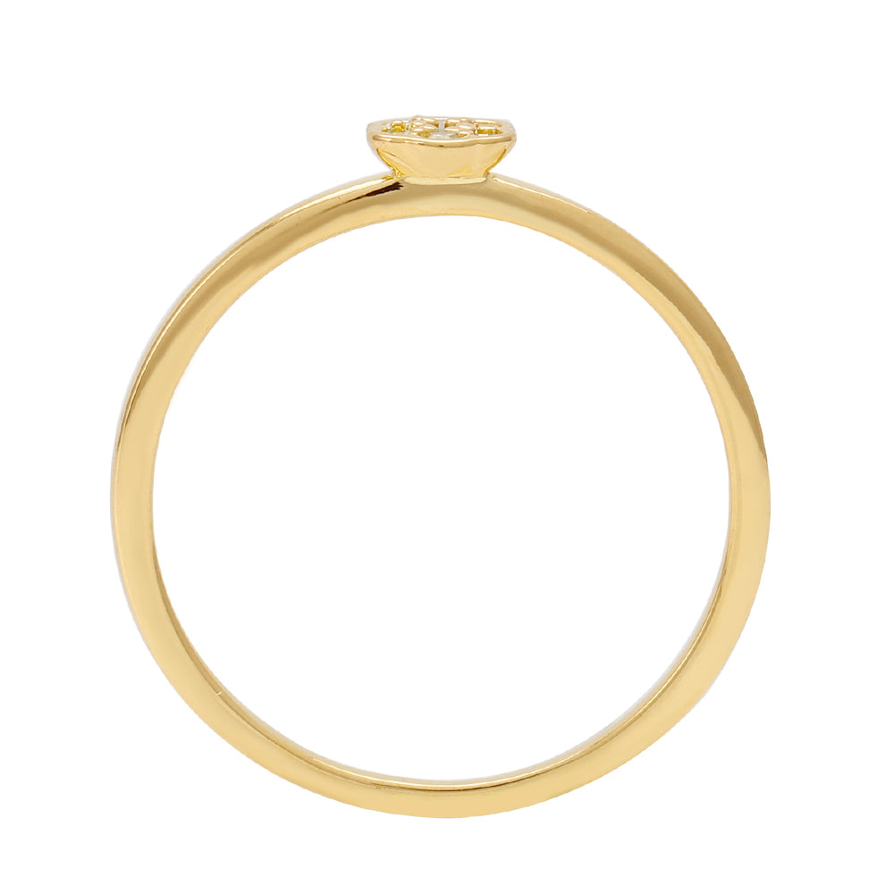 Goldplattierter Silberring mit Veroneser grüner Diamant 5 