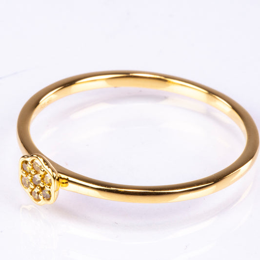 Goldplattierter Silberring mit Veroneser grüner Diamant