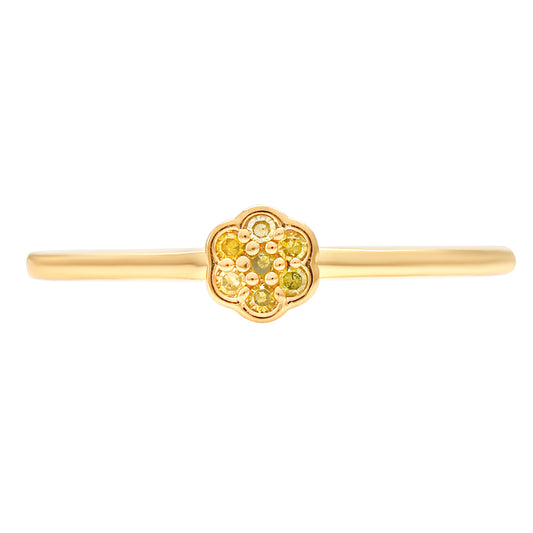 Goldplattierter Silberring mit Veroneser grüner Diamant