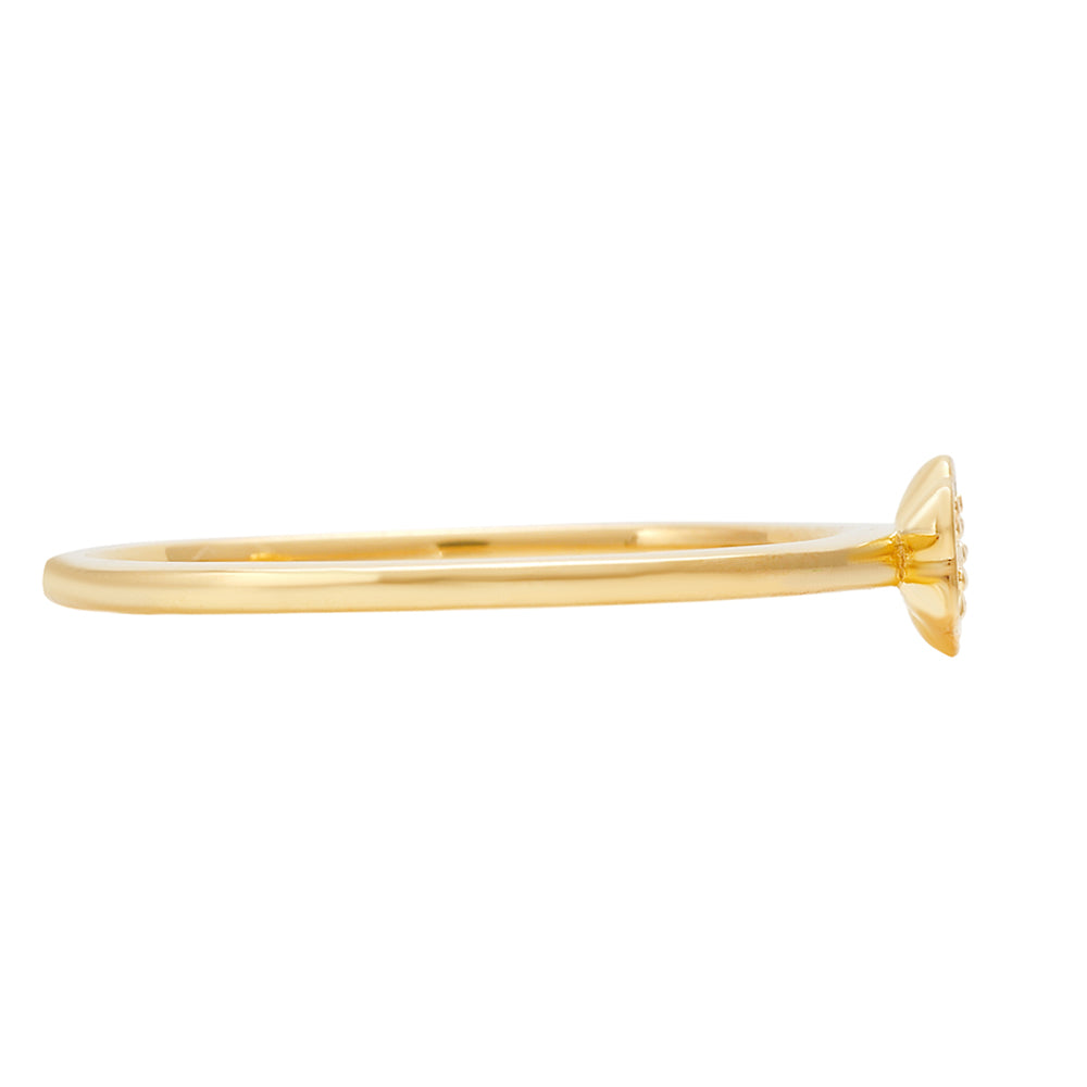 Goldplattierter Silberring mit Veroneser grüner Diamant 6 