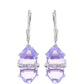 Silberohrringe mit Tansanit und weißem Diamant