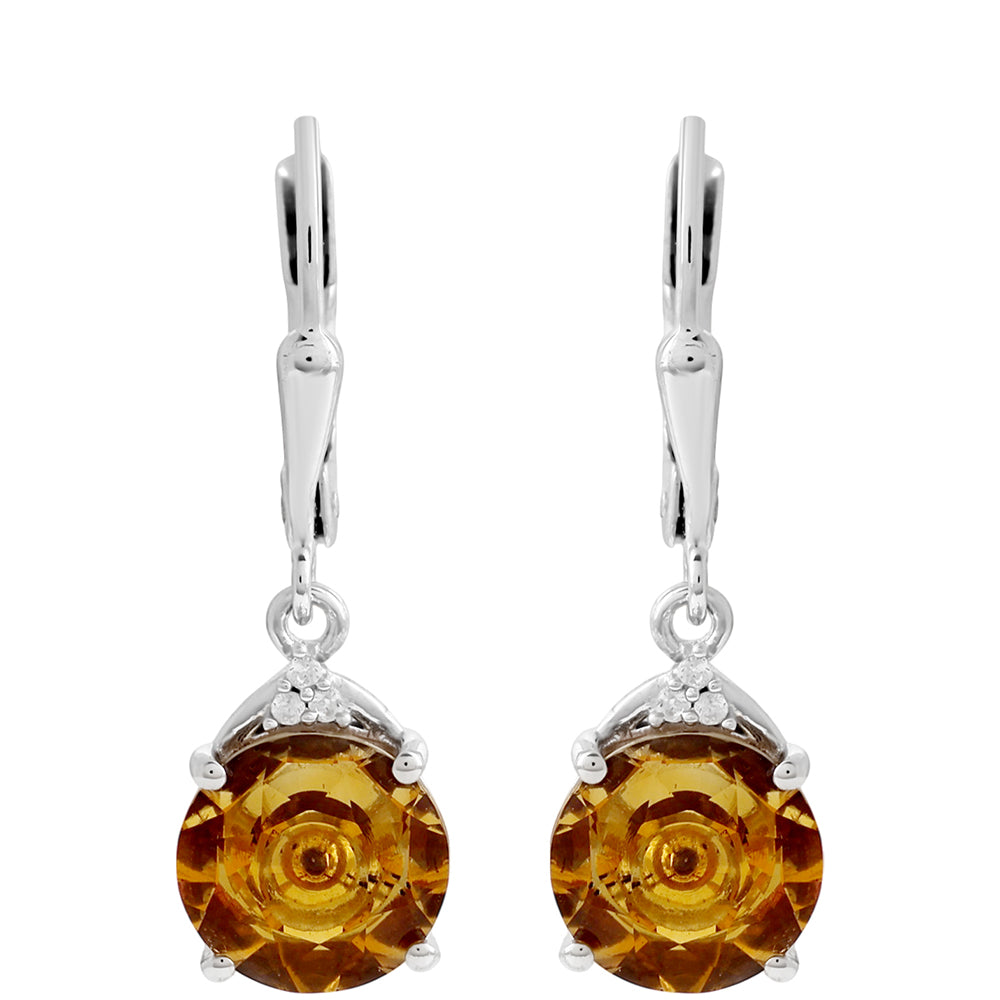 Silberohrringe mit Zitrin und Amethyst 1 