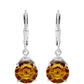 Silberohrringe mit Zitrin und Amethyst