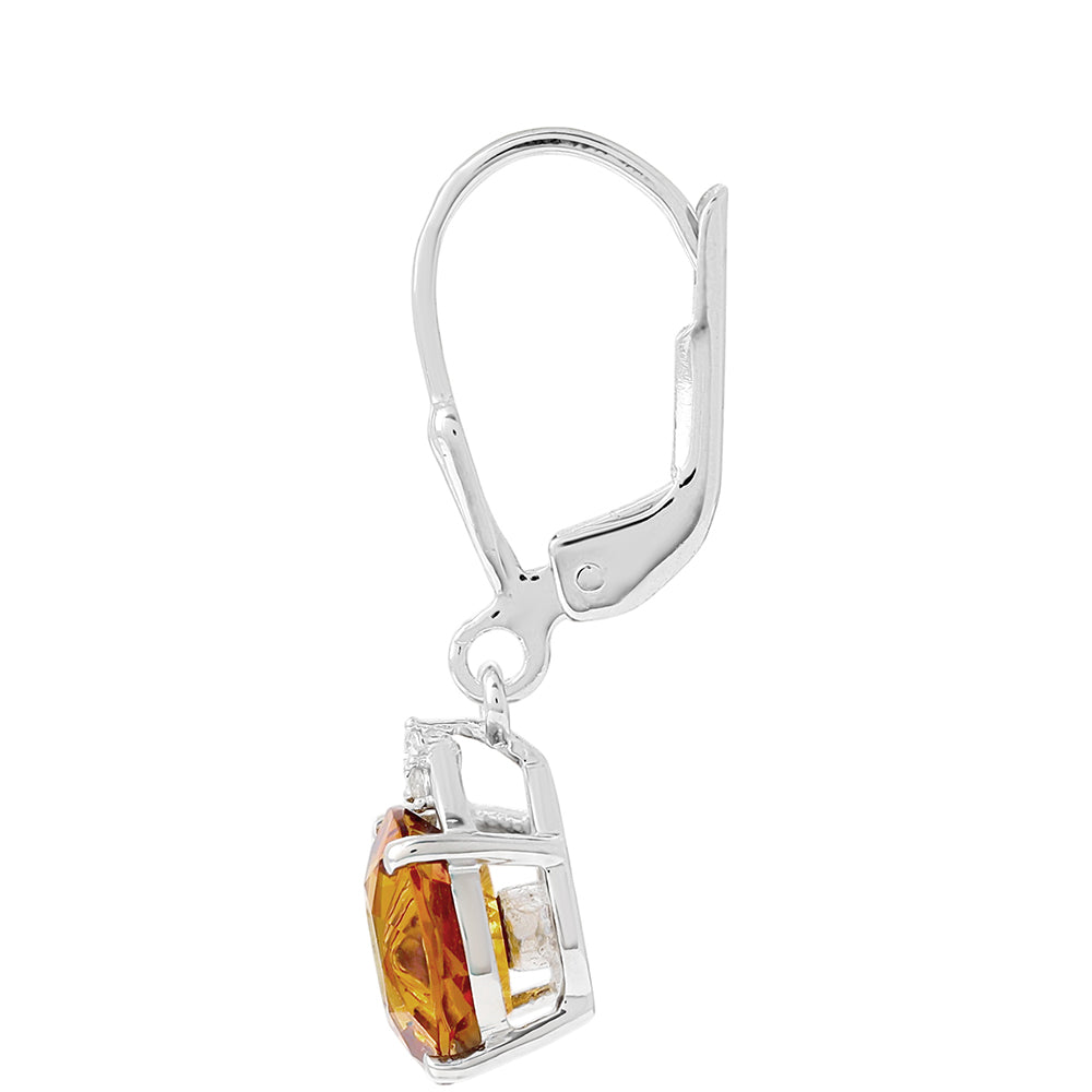 Silberohrringe mit Zitrin und Amethyst 2 