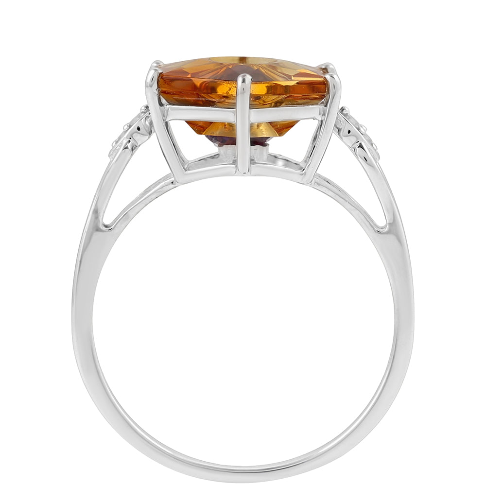 Silberring mit Zitrin und Amethyst