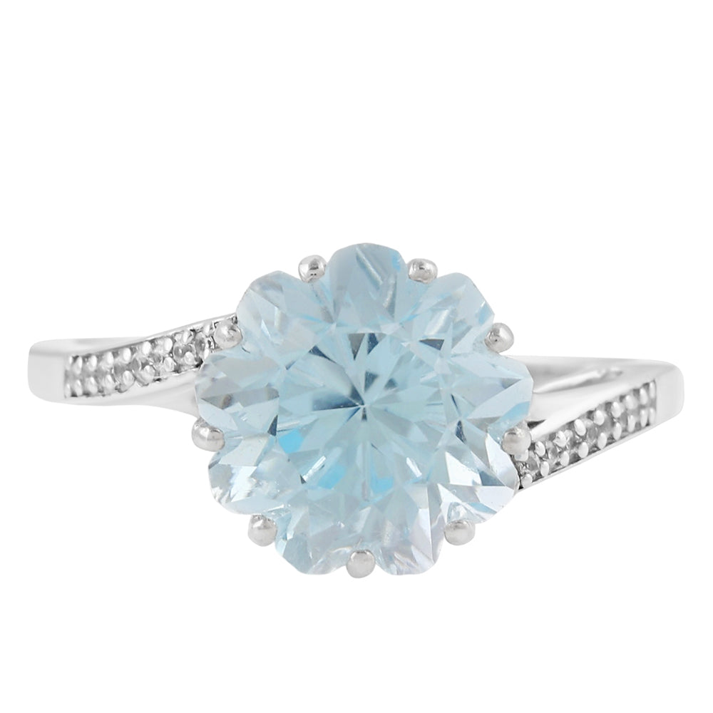 Silberring mit himmelblauem Topas und natürlichem Zirkon 1 