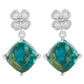 Silberohrringe mit Chrysokoll und weißem Topas