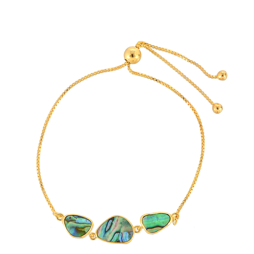 Goldplattiertes Silberarmband mit Abalone Muschel 1 
