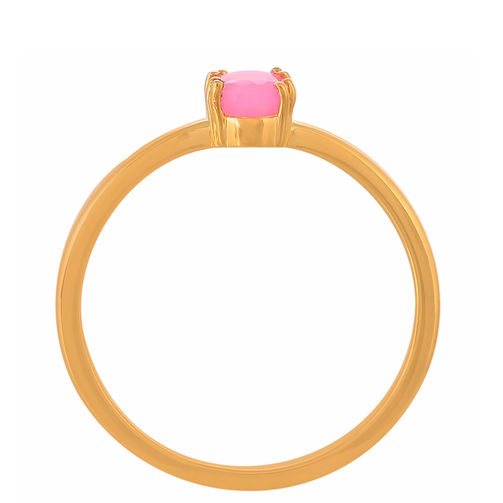 Goldplattierter Silberring mit äthiopischem neon pink Opal