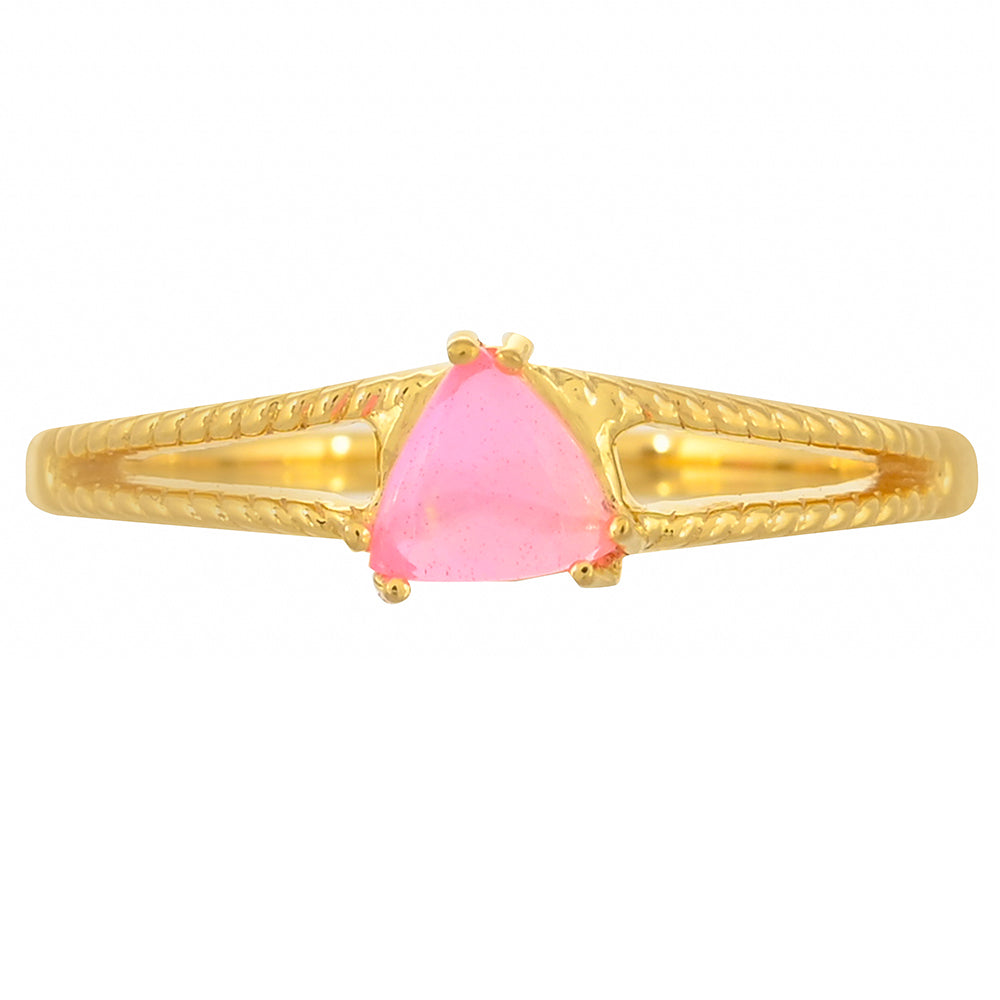 Goldplattierter Silberring mit äthiopischem neon pink Opal