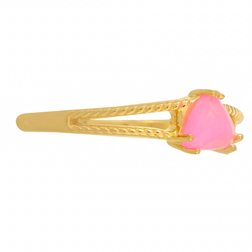 Goldplattierter Silberring mit äthiopischem neon pink Opal 2 