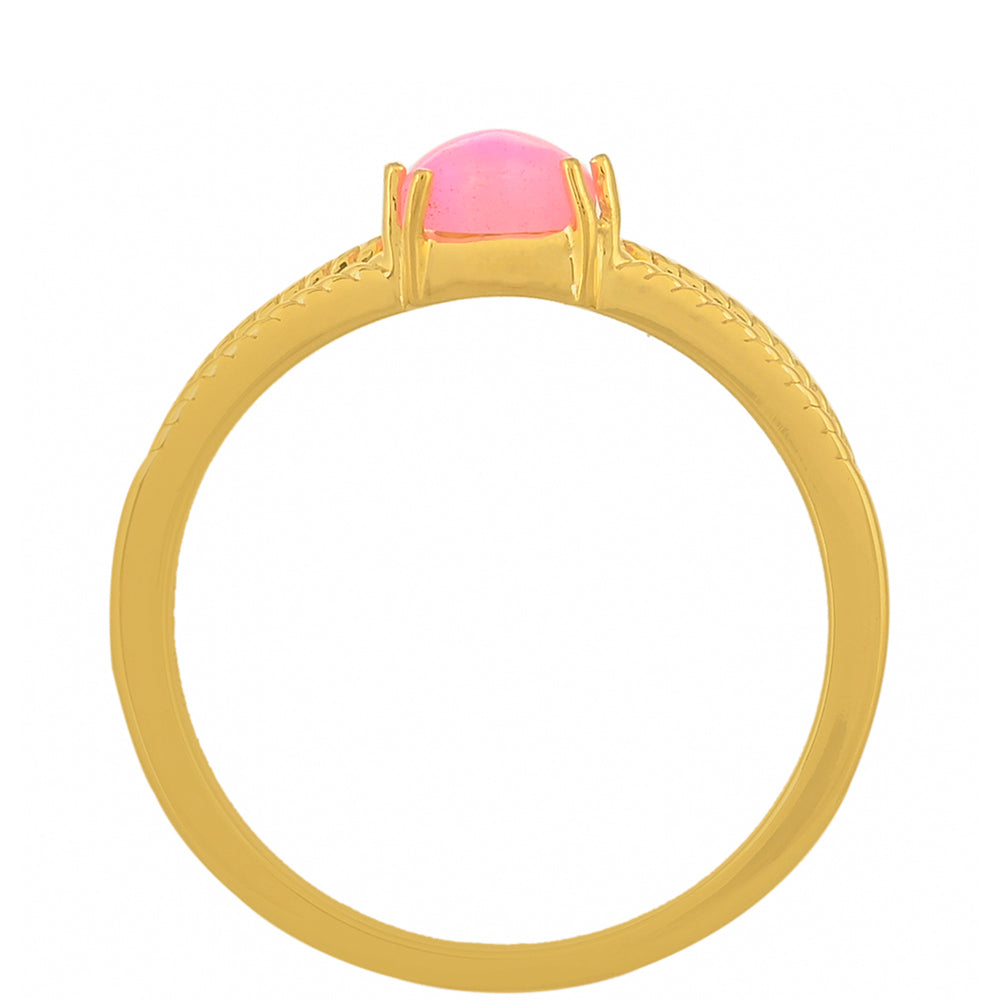 Goldplattierter Silberring mit äthiopischem neon pink Opal