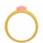 Goldplattierter Silberring mit äthiopischem neon pink Opal