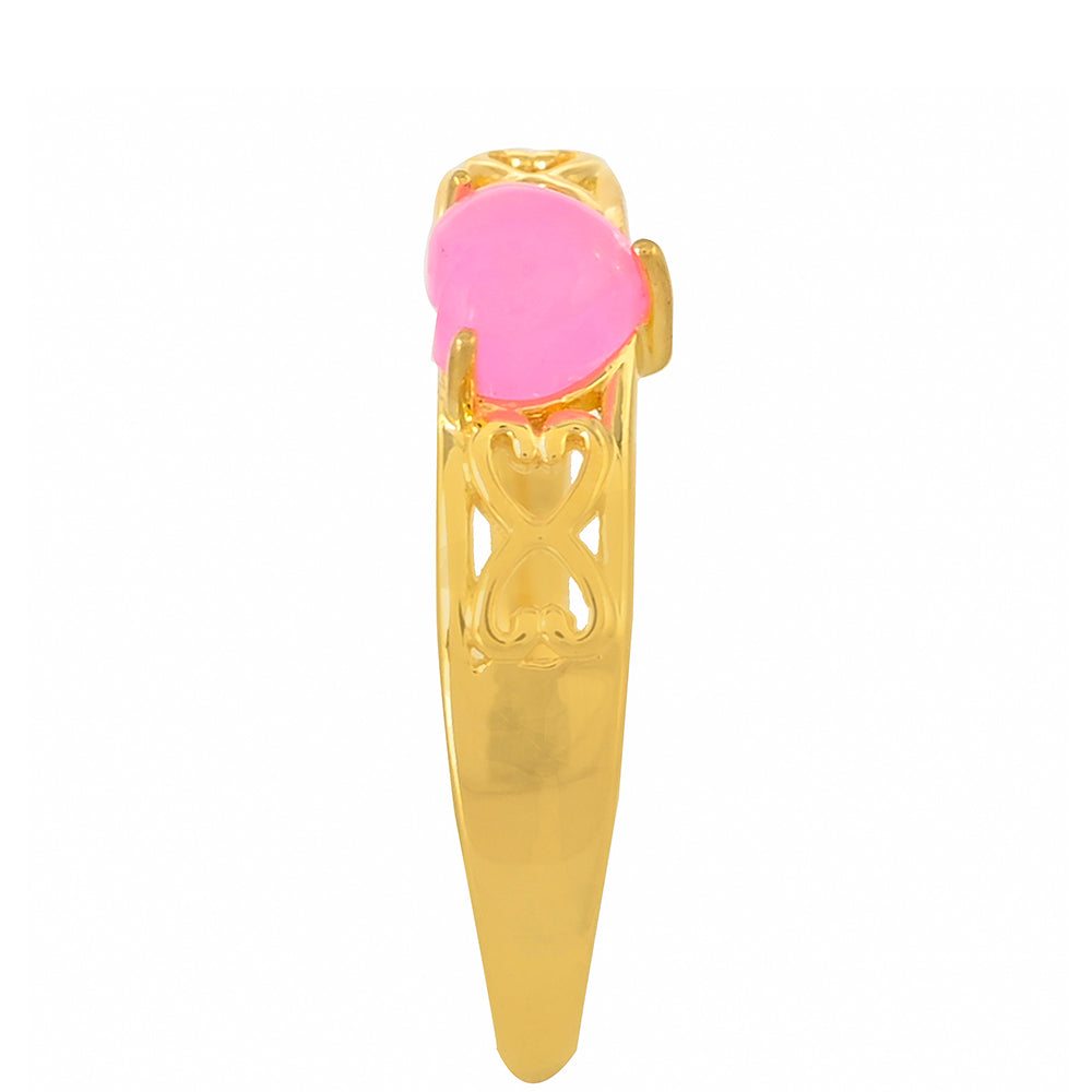 Goldplattierter Silberring mit äthiopischem neon pink Opal 3 