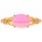 Goldplattierter Silberring mit äthiopischem neon pink Opal und weißem Topas