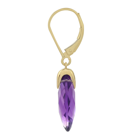 Goldohrringe mit marokkanischem Amethyst