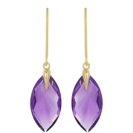 Goldohrringe mit marokkanischem Amethyst