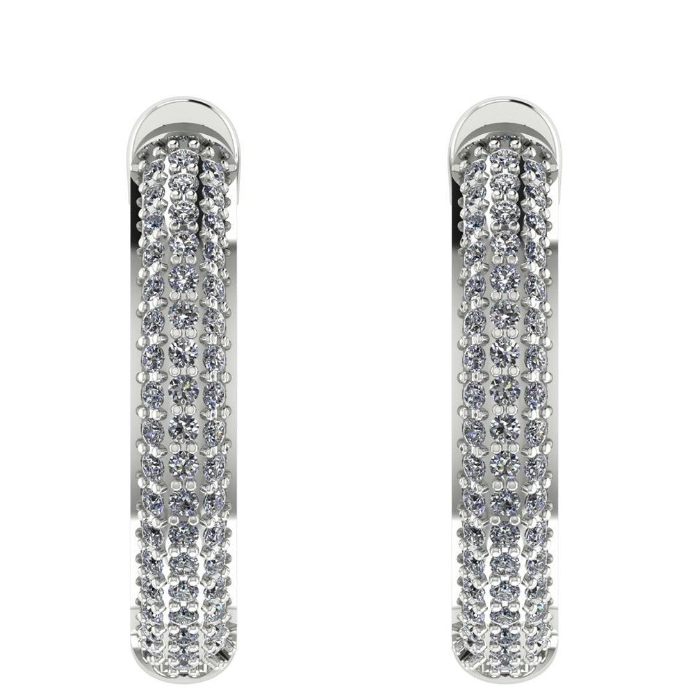 14 Kt Weißgoldohrringe mit weißem Diamant 3 
