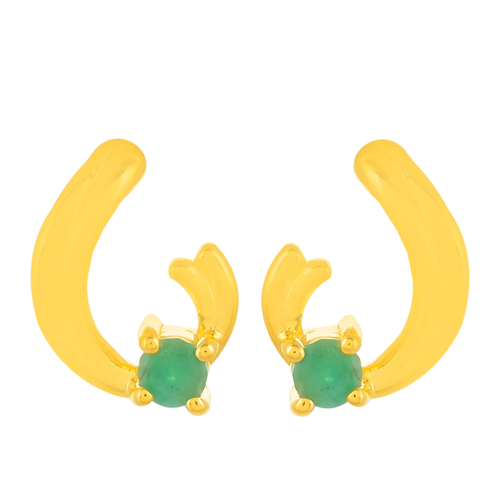 Goldplattierte Silberohrringe mit brasilianischem Smaragd