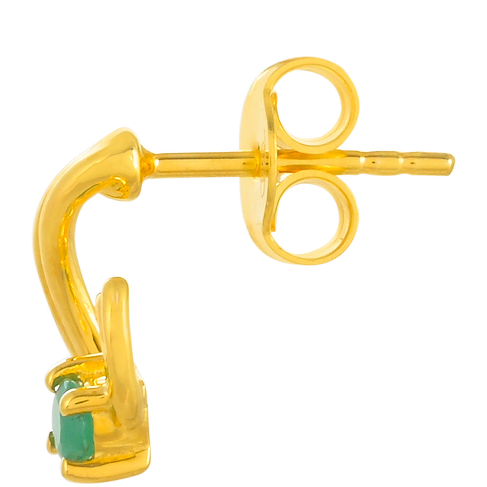 Goldplattierte Silberohrringe mit brasilianischem Smaragd 2 