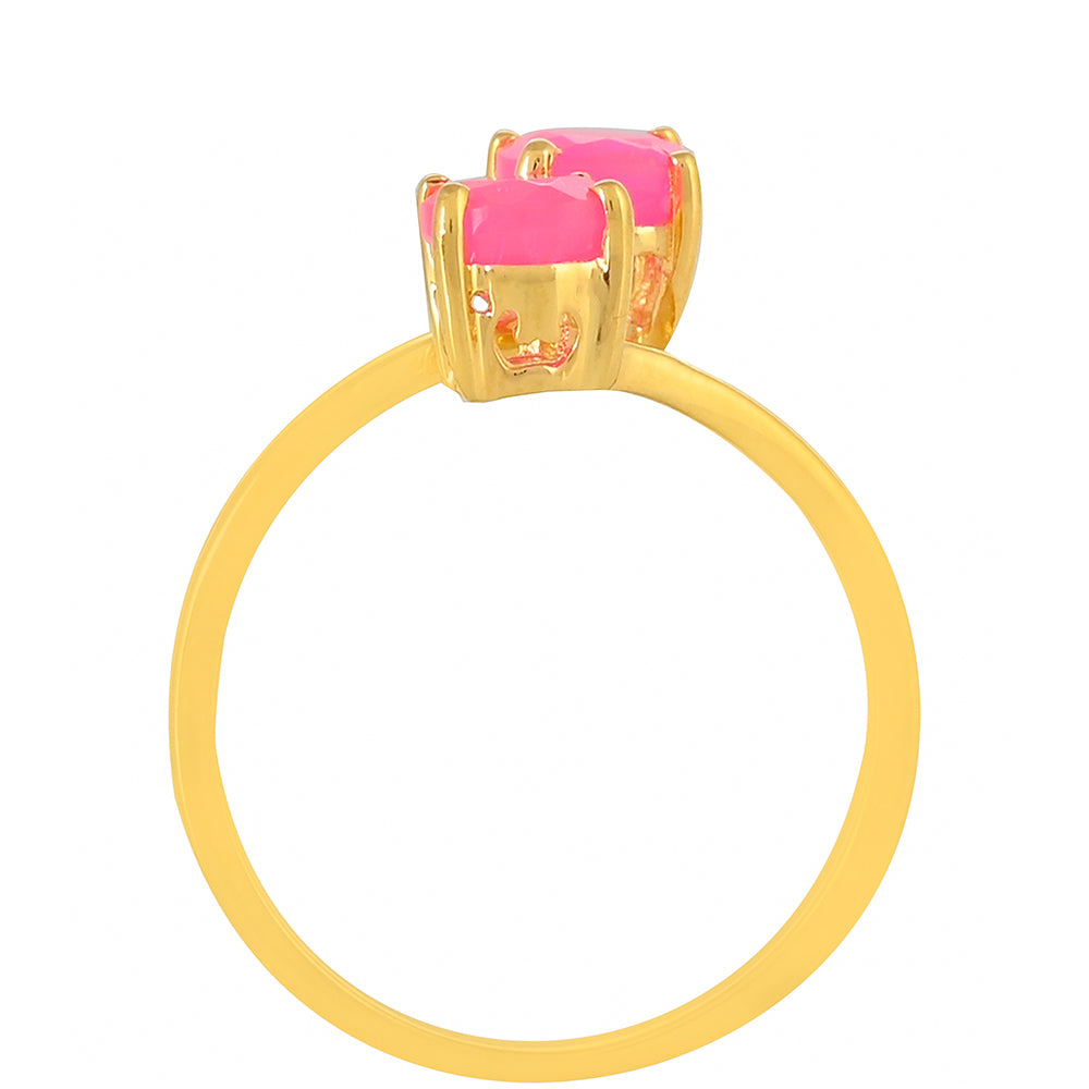 Goldplattierter Silberring mit äthiopischem neon pink Opal