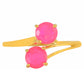 Goldplattierter Silberring mit äthiopischem neon pink Opal