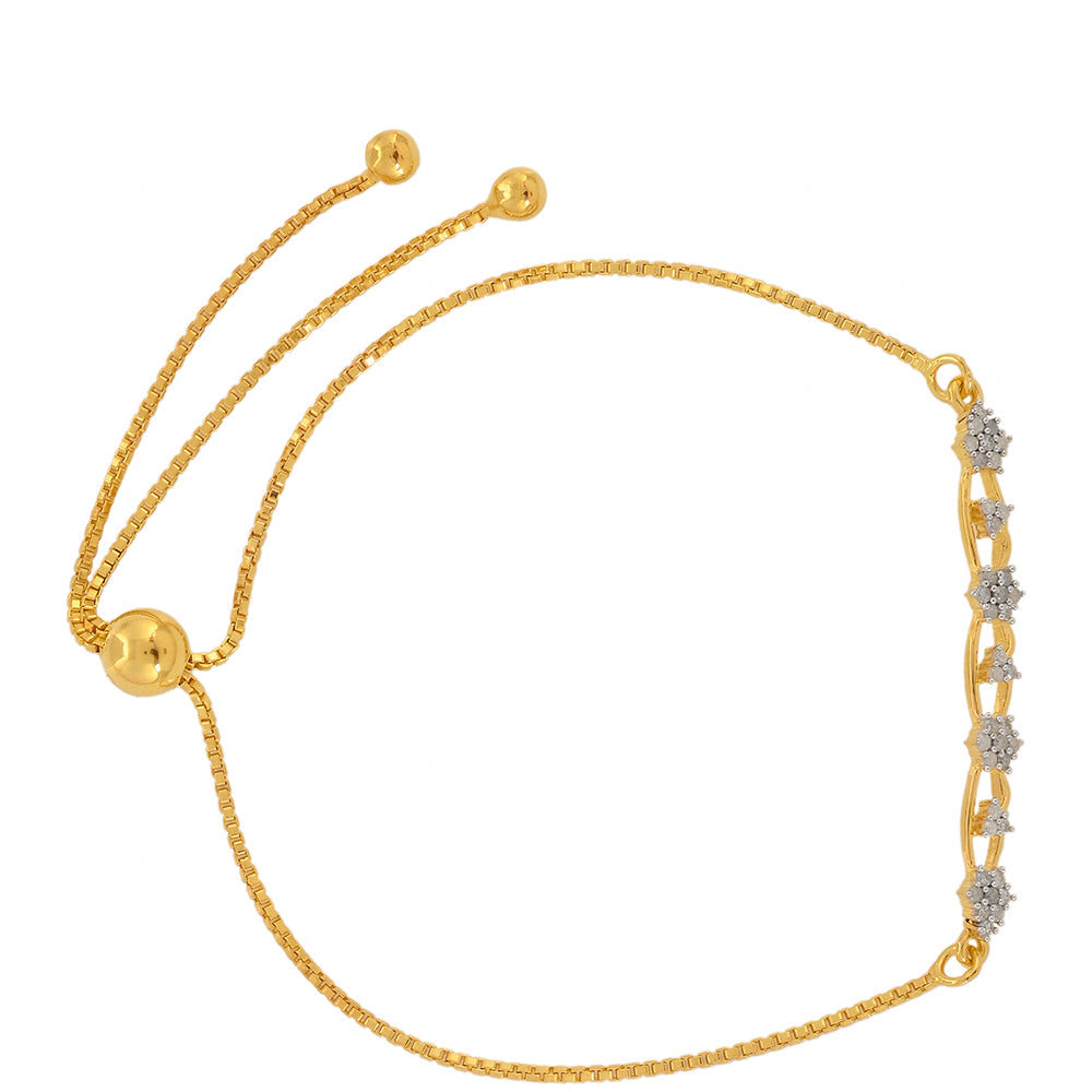 Goldplattiertes Silberarmband mit weißem Diamant 2 