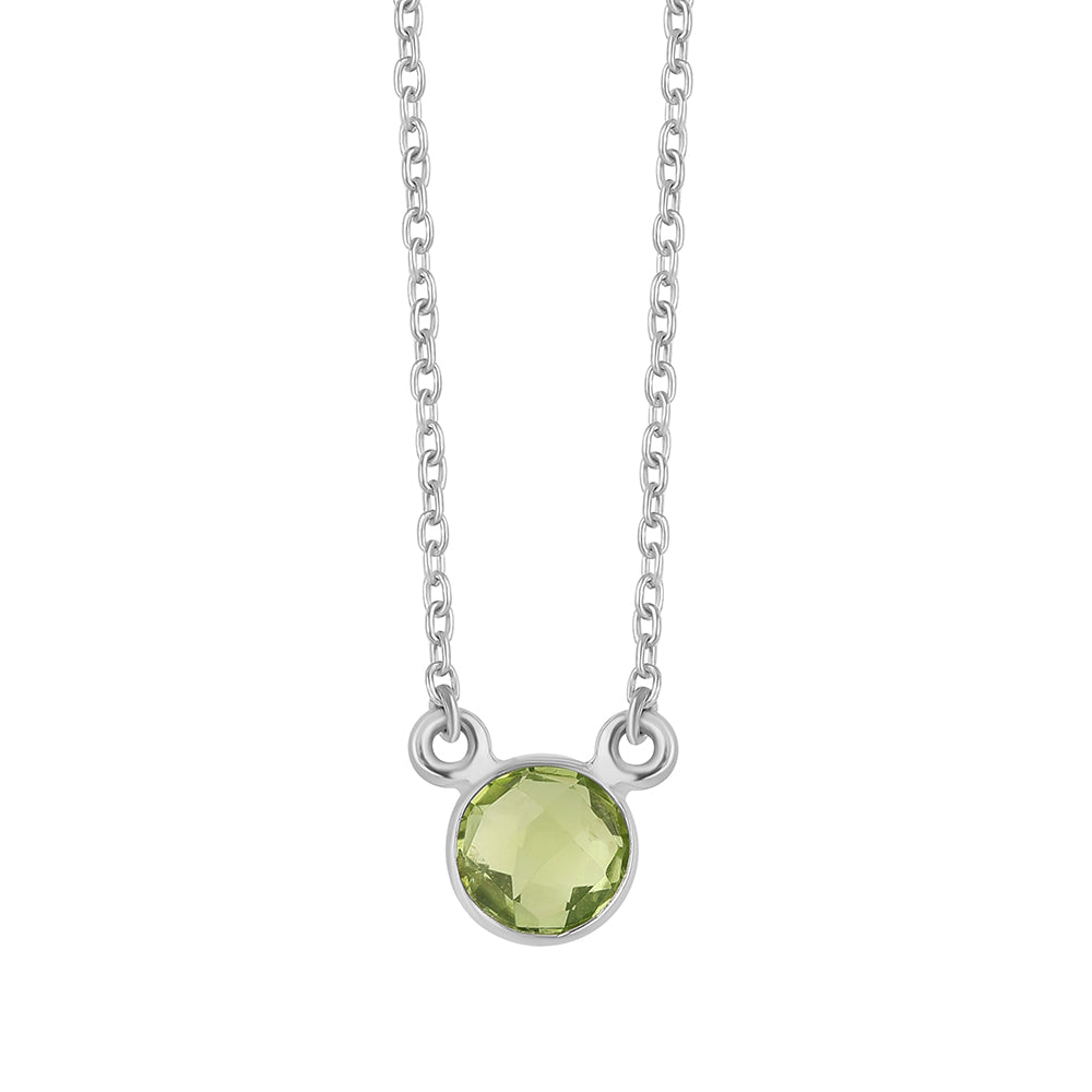 Silberhalskette mit Peridot 1 