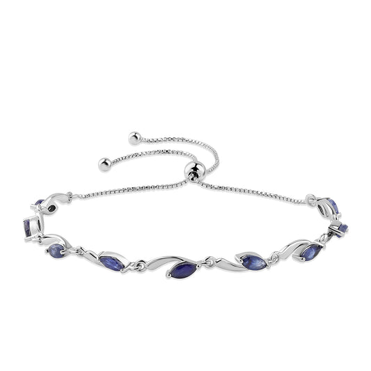 Silberarmband mit blauem Saphir