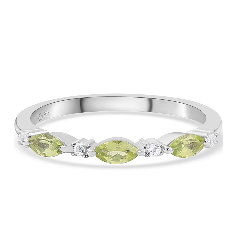 Silberring mit Peridot und weißem Topas 1 