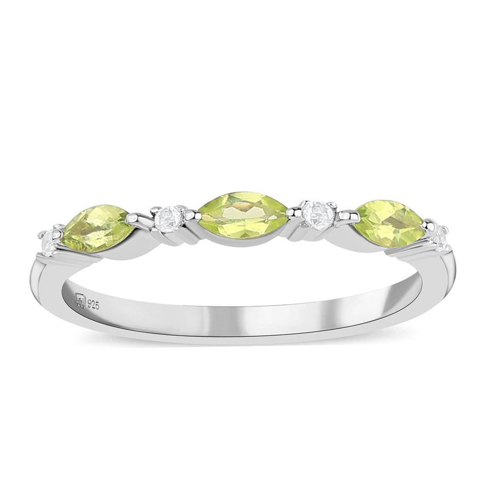 Silberring mit Peridot und weißem Topas